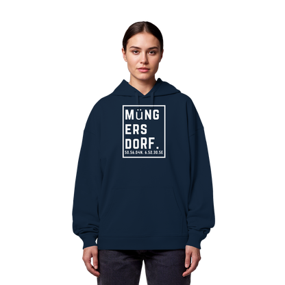 Müngersdorf Koordinaten (großer Druck auf der Brust) - Organic Oversize Hoodie