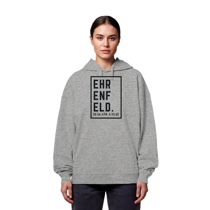 Ehrenfeld Koordinaten (großer Druck auf der Brust) - Organic Oversize Hoodie