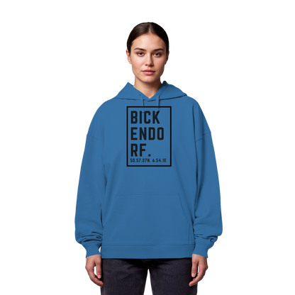 Bickendorf Koordinaten (großer Druck auf der Brust) - Organic Oversize Hoodie