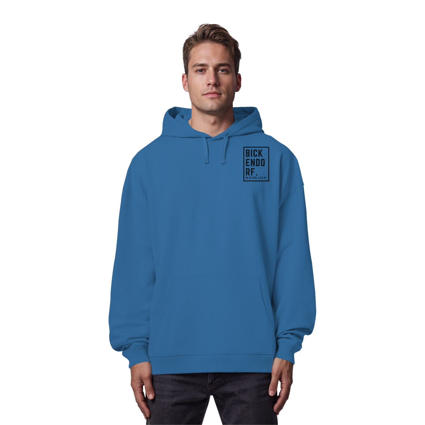 Bickendorf Koordinaten (kleiner Druck auf der Brust) - Organic Oversize Hoodie