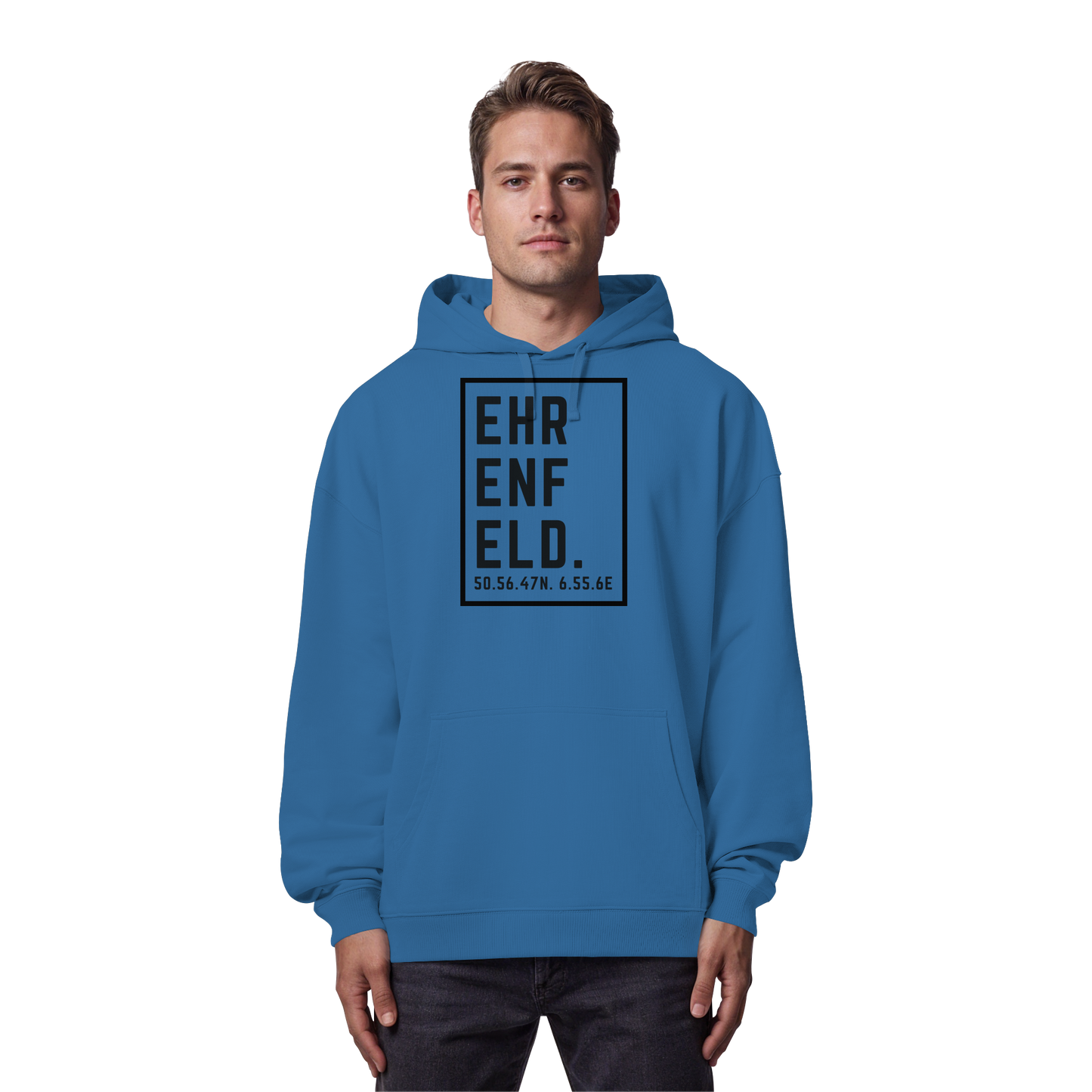 Ehrenfeld Koordinaten (großer Druck auf der Brust) - Organic Oversize Hoodie