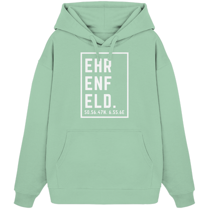 Ehrenfeld Koordinaten (großer Druck auf der Brust) - Organic Oversize Hoodie