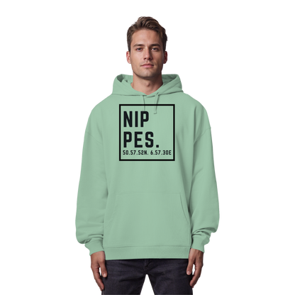 Nippes Koordinaten (großer Druck auf der Brust) - Organic Oversize Hoodie