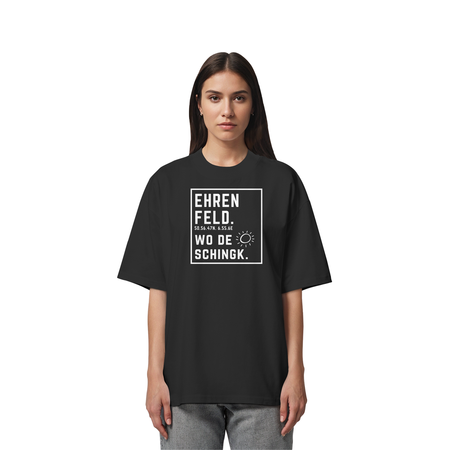 Wo de Sonn schingk - Ehrenfeld Druck - Organic Oversize Shirt