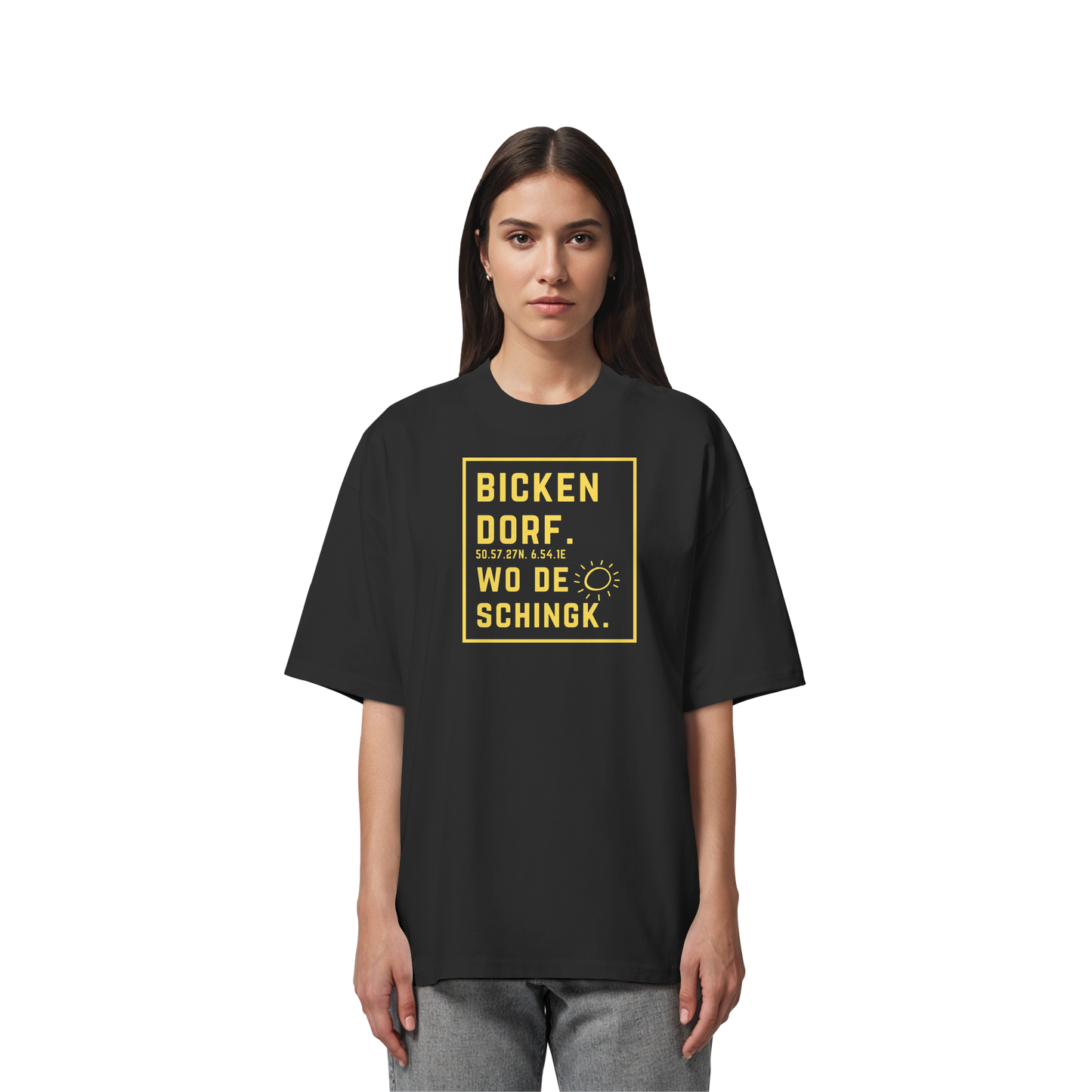 Wo de Sonn schingk - Bickendorf Druck - Organic Oversize Shirt