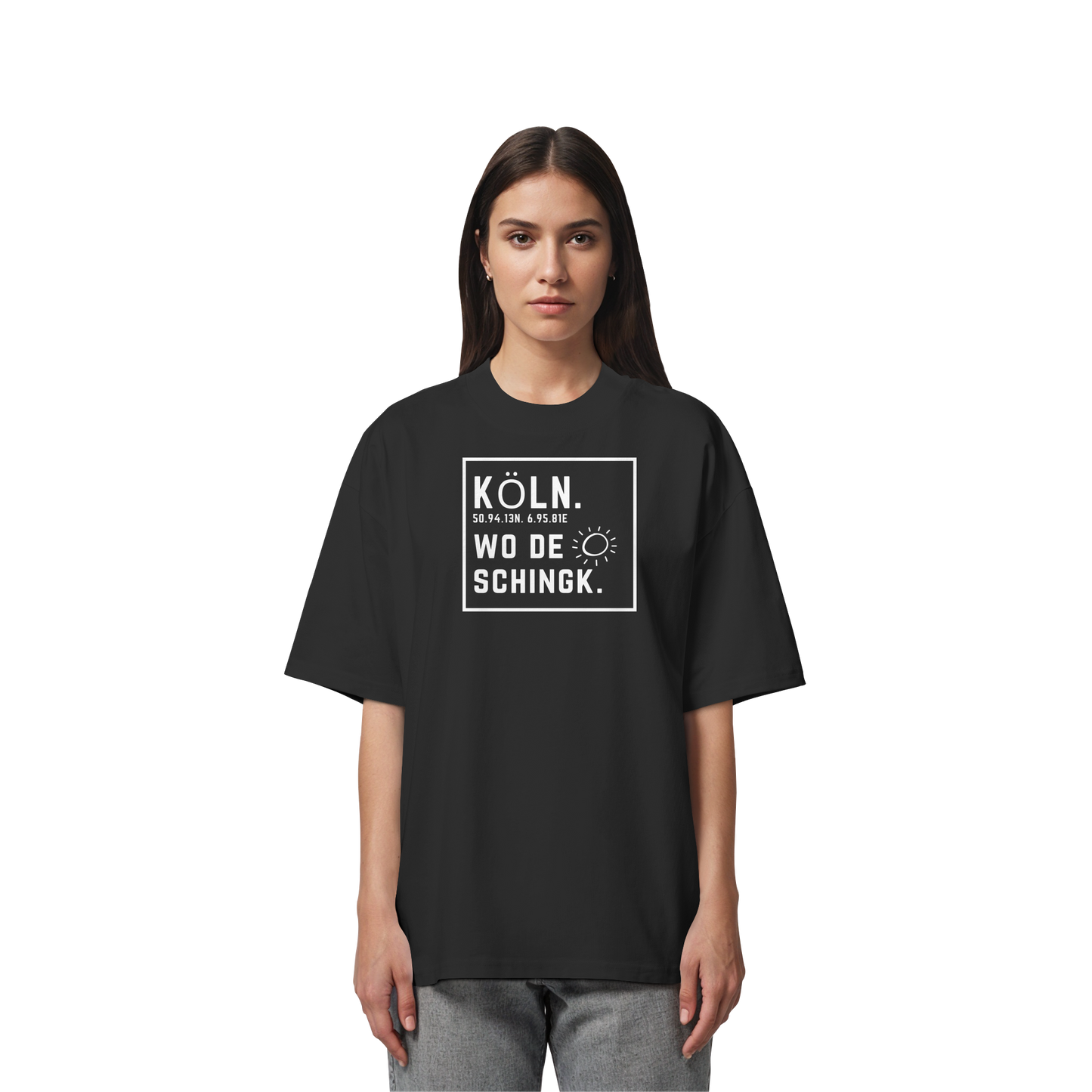 Wo de Sonn schingk - Köln Druck - Organic Oversize Shirt