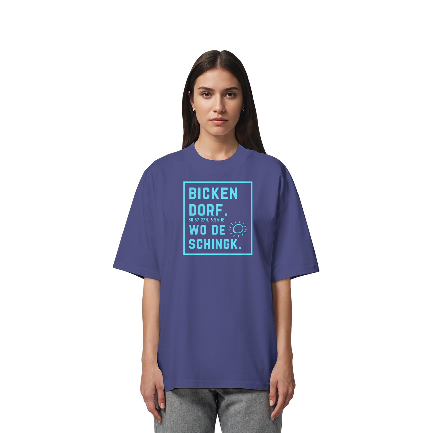 Wo de Sonn schingk - Bickendorf Druck - Organic Oversize Shirt