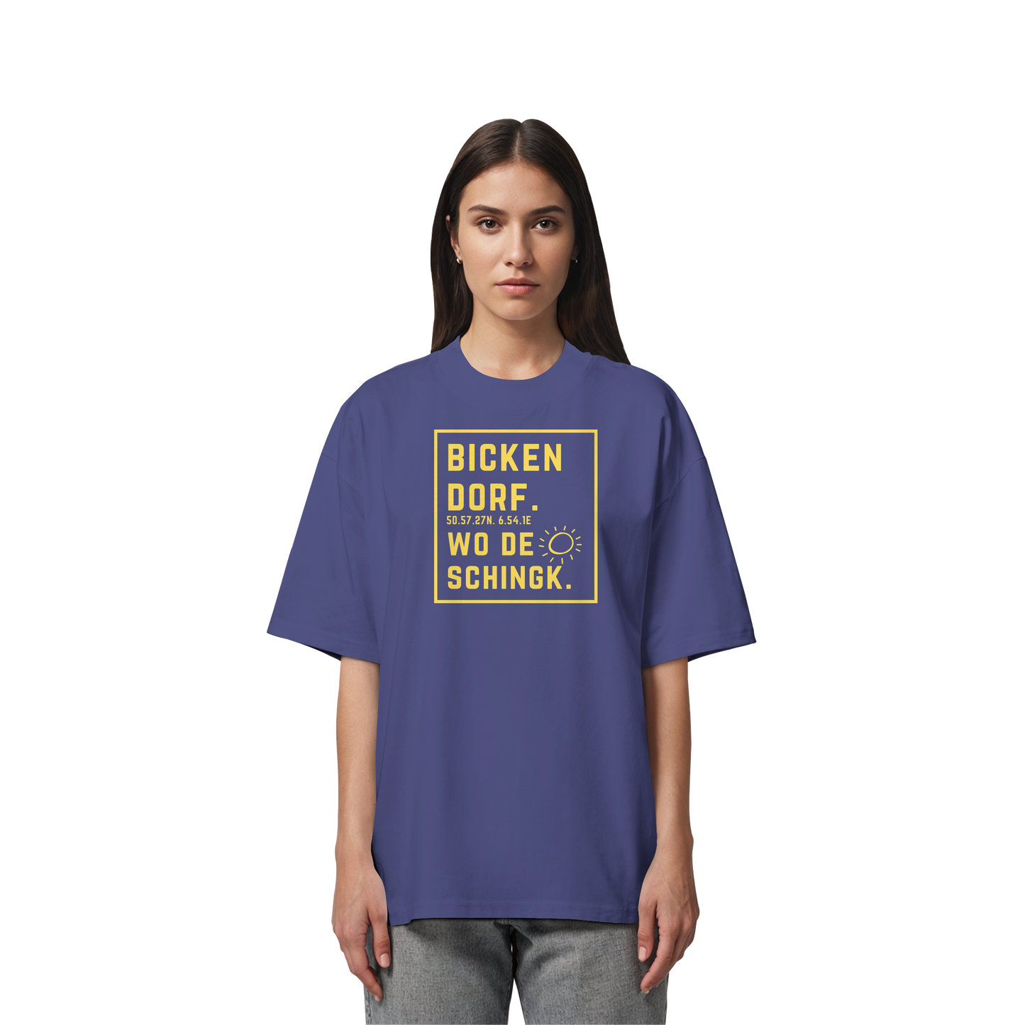 Wo de Sonn schingk - Bickendorf Druck - Organic Oversize Shirt
