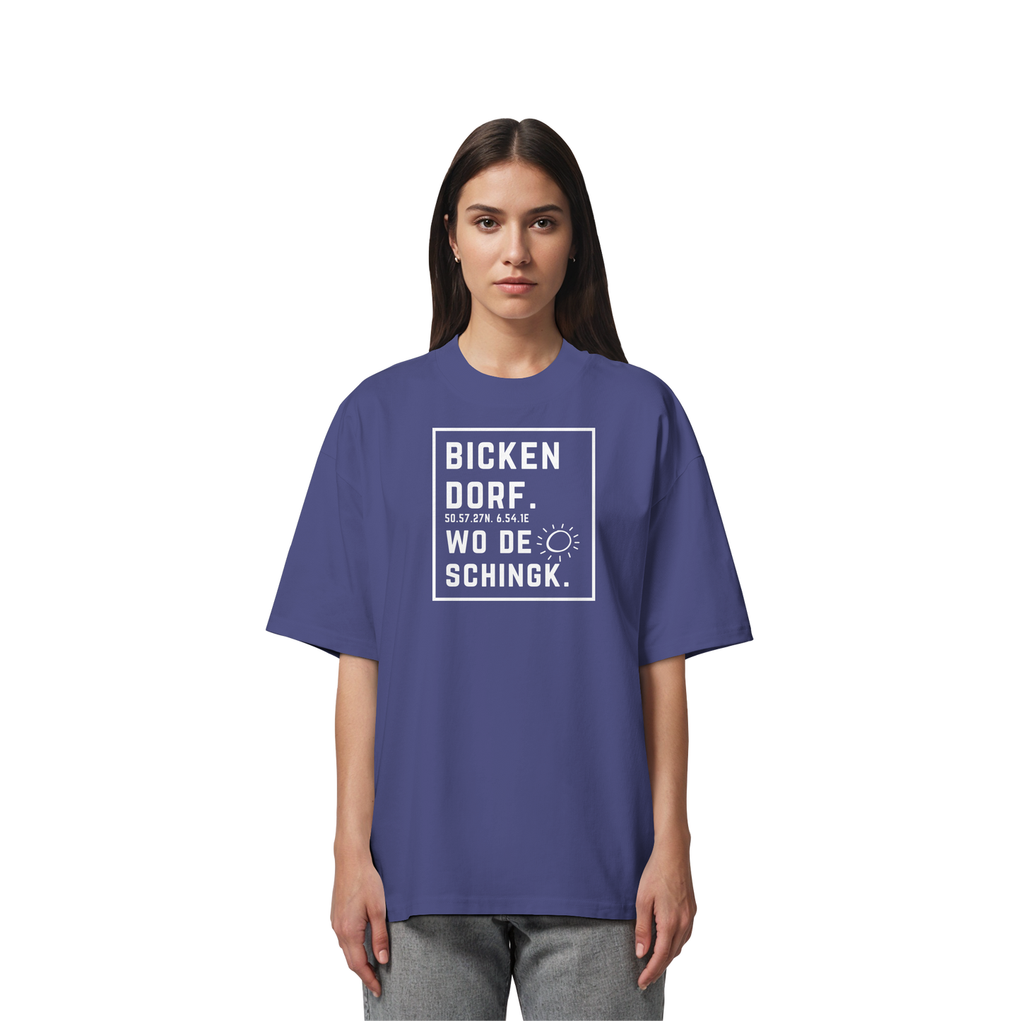 Wo de Sonn schingk - Bickendorf Druck - Organic Oversize Shirt