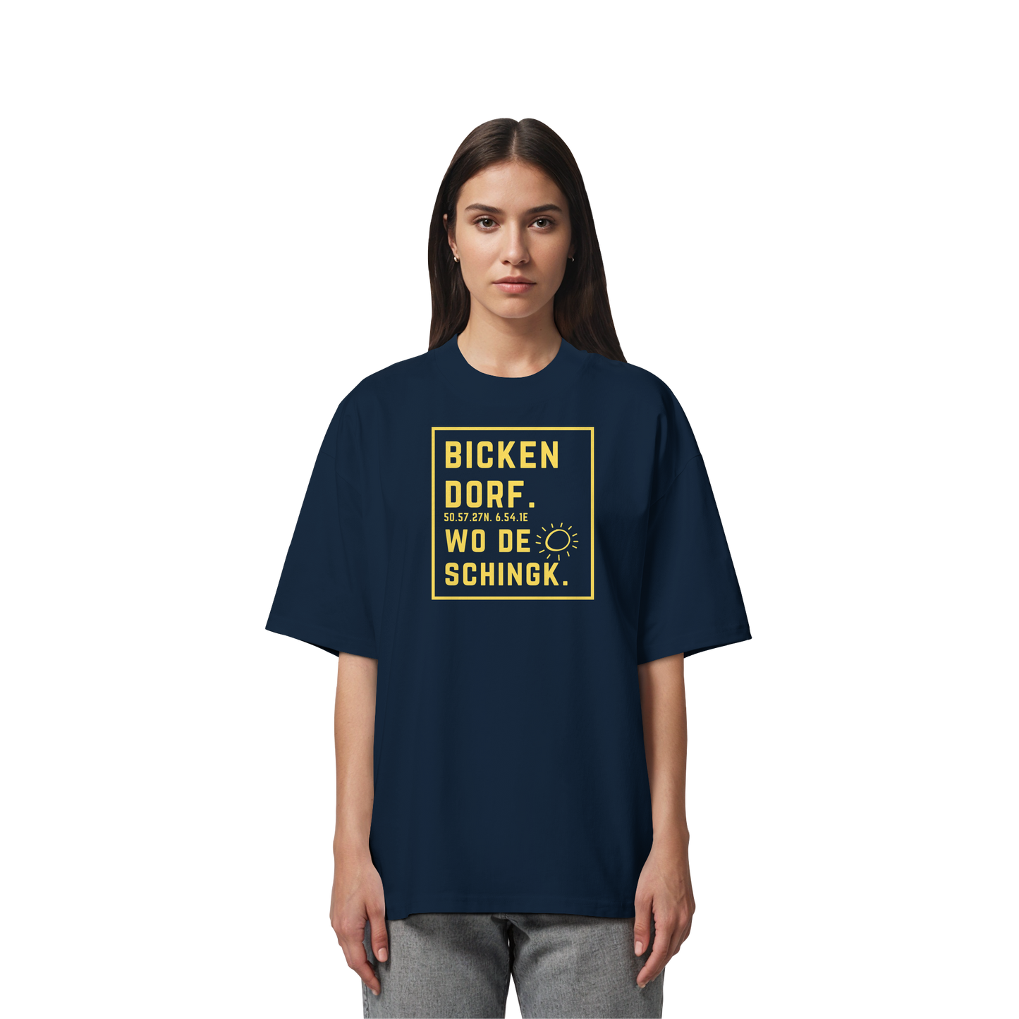 Wo de Sonn schingk - Bickendorf Druck - Organic Oversize Shirt