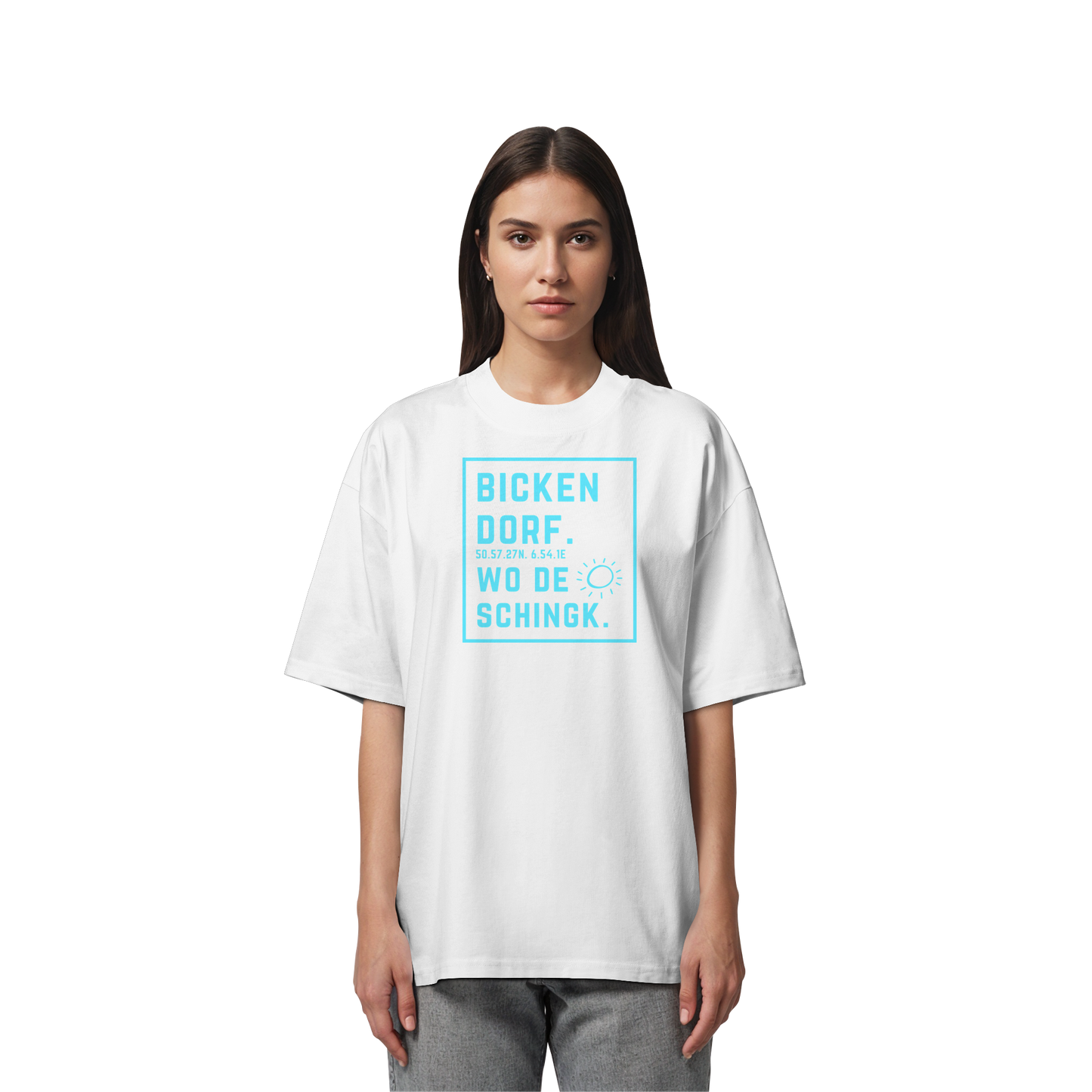Wo de Sonn schingk - Bickendorf Druck - Organic Oversize Shirt