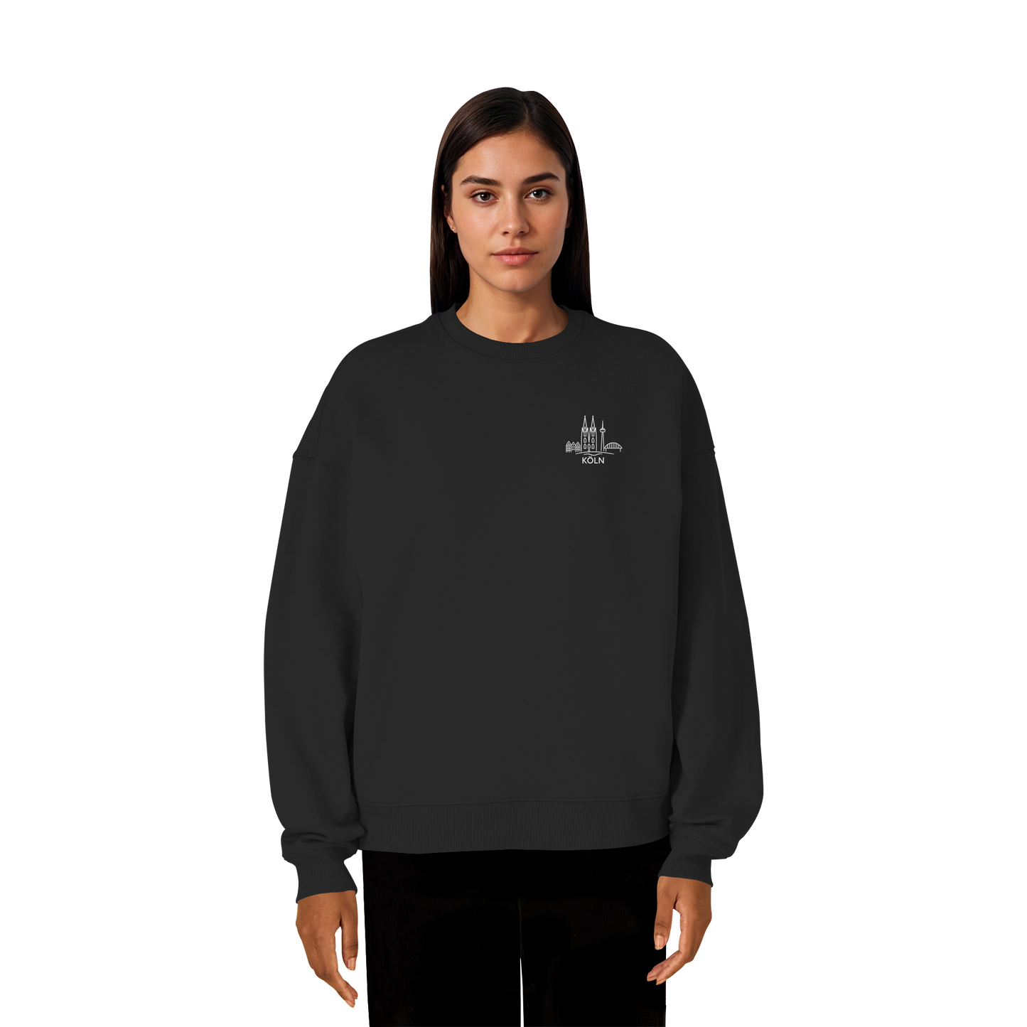 Köln Skyline Stick - Organic Oversize Sweatshirt