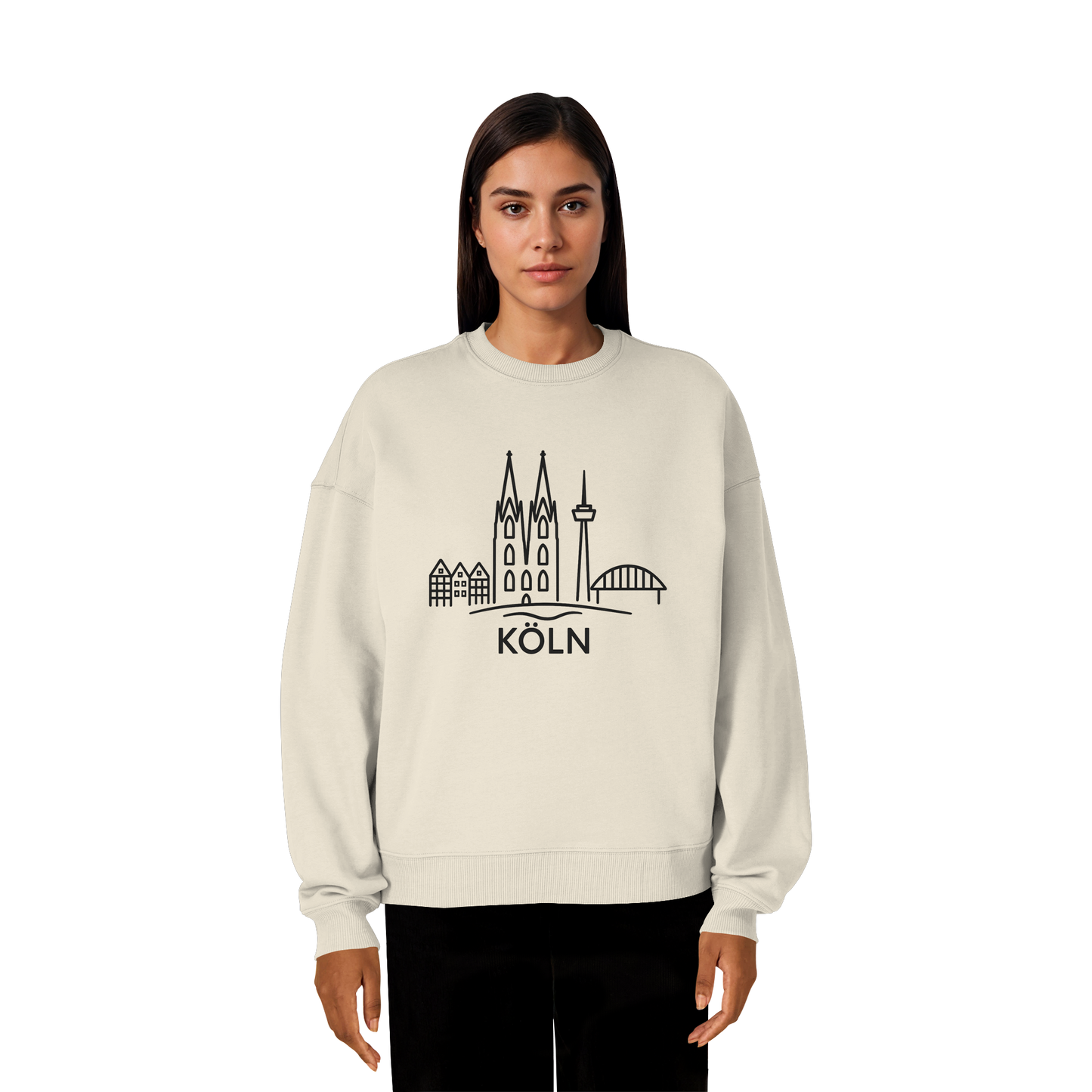 Köln KSkyline (großer Druck auf der Brust) - Organic Oversize Sweatshirt