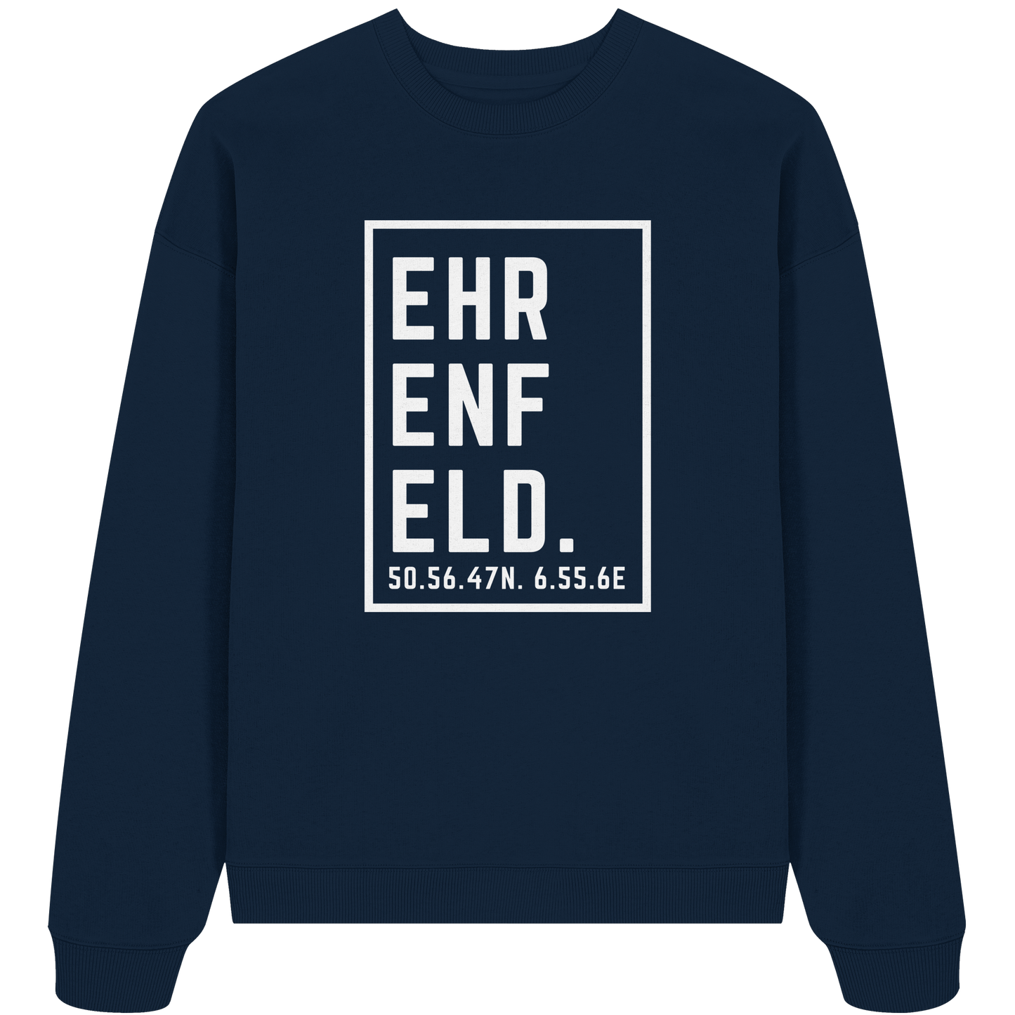 Ehrenfeld Koordinaten (großer Druck auf der Brust) - Organic Oversize Sweatshirt
