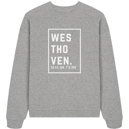Westhoven Koordinaten (großer Druck auf der Brust) - Organic Oversize Sweatshirt