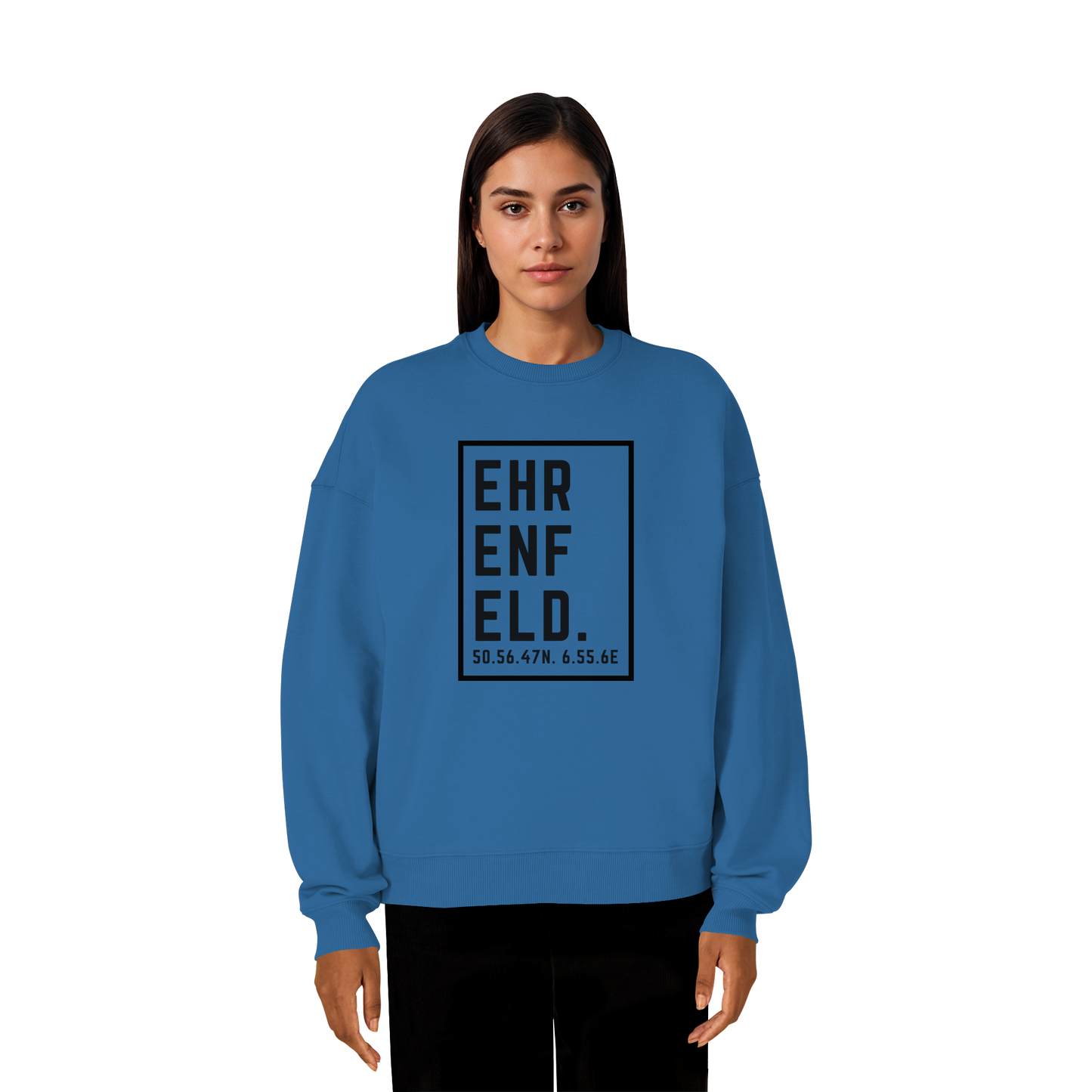 Ehrenfeld Koordinaten (großer Druck auf der Brust) - Organic Oversize Sweatshirt