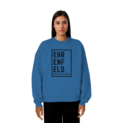 Ehrenfeld Koordinaten (großer Druck auf der Brust) - Organic Oversize Sweatshirt