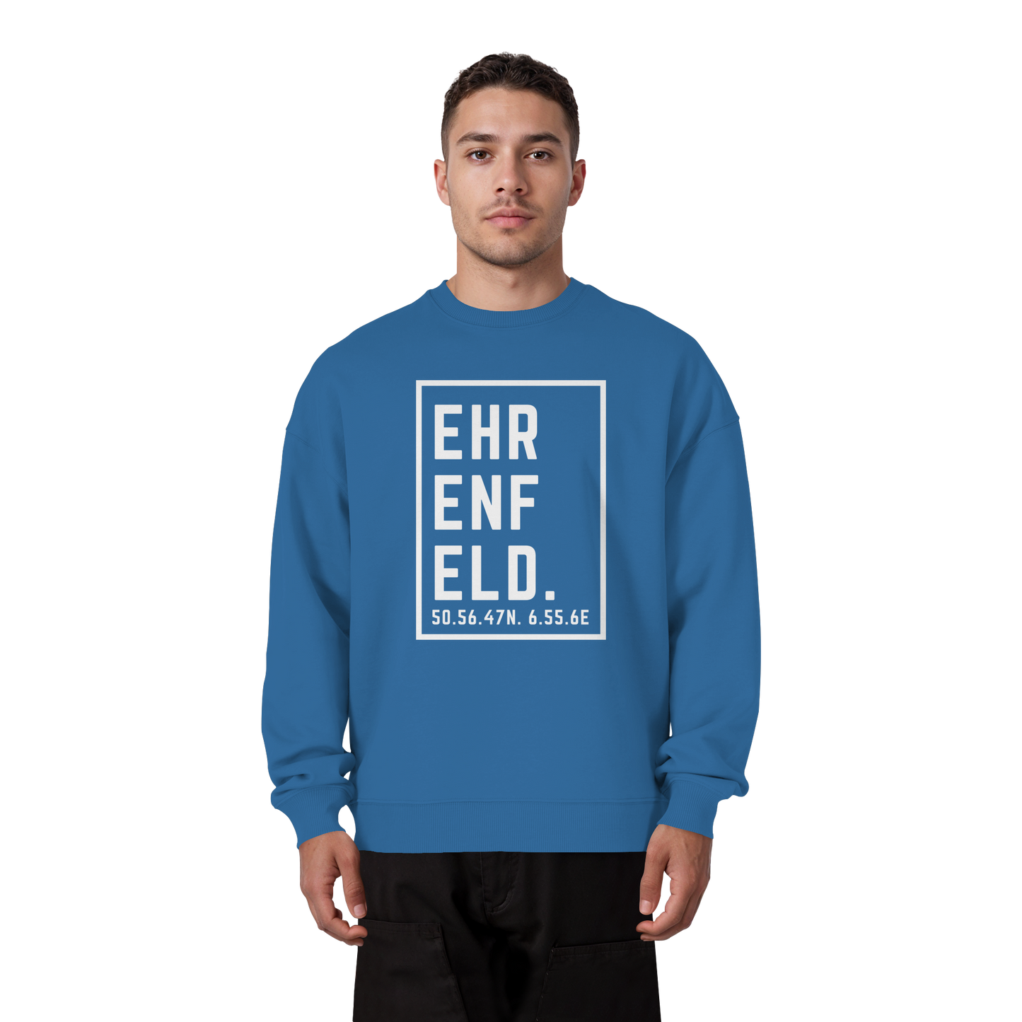 Ehrenfeld Koordinaten (großer Druck auf der Brust) - Organic Oversize Sweatshirt