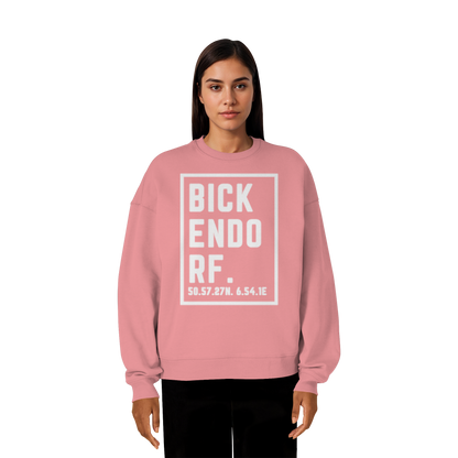 Bickendorf Koordinaten (großer Druck auf der Brust) - Organic Oversize Sweatshirt