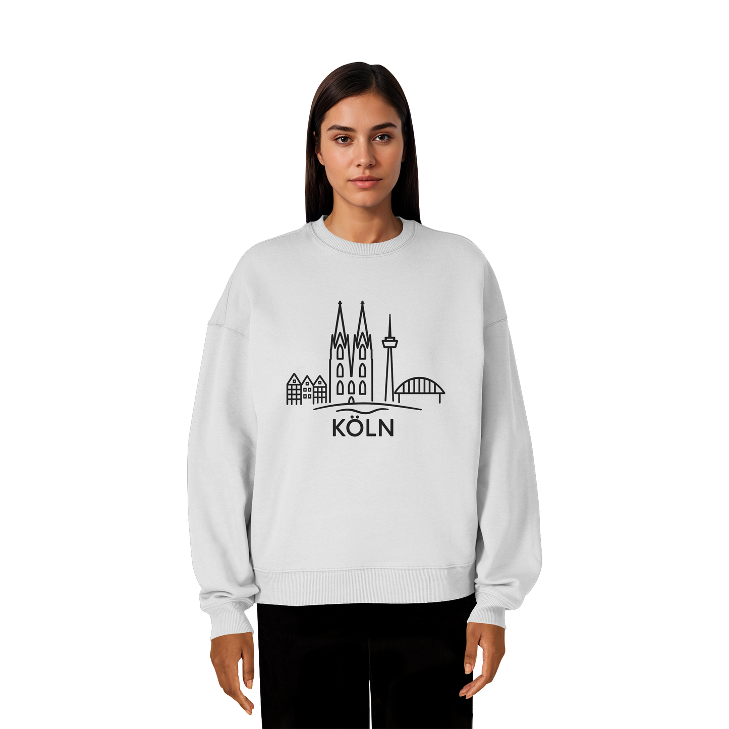 Köln KSkyline (großer Druck auf der Brust) - Organic Oversize Sweatshirt
