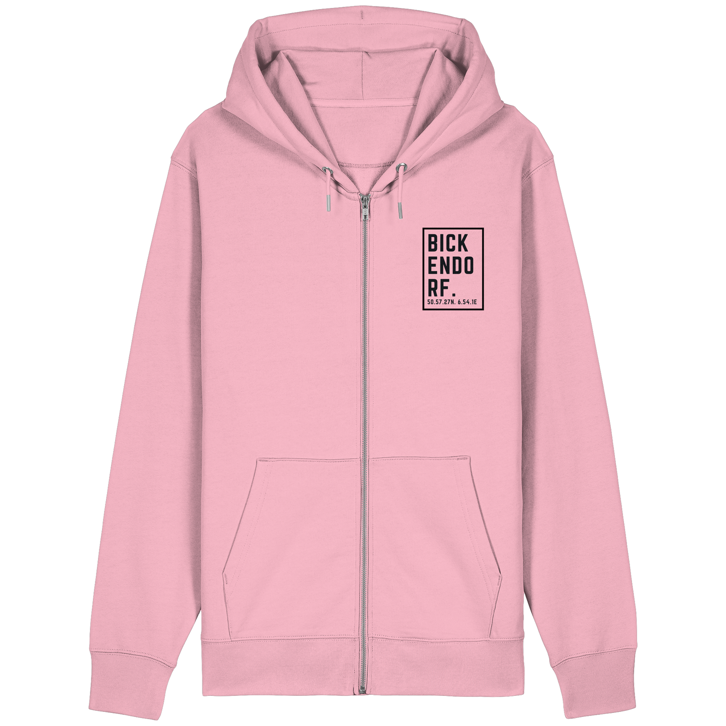 Bickendorf Koordinaten (kleiner Druck auf der Brust) - Organic Relaxed Zipper