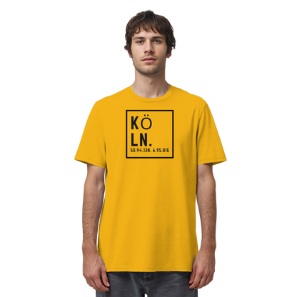 Köln Koordinaten (großer Druck auf der Brust) - Organic Shirt