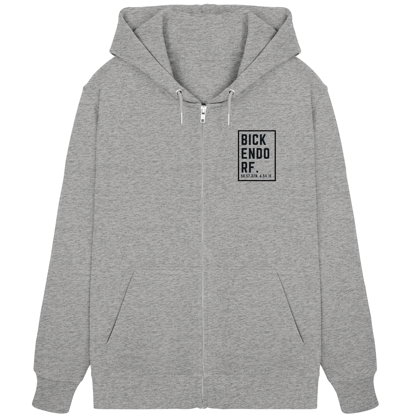 Bickendorf Koordinaten (kleiner Druck auf der Brust) - Organic Zipper