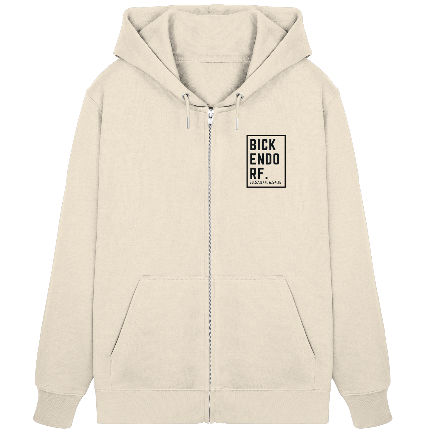 Bickendorf Koordinaten (kleiner Druck auf der Brust) - Organic Zipper