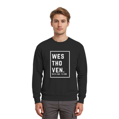 Westhoven Koordinaten (großer Druck auf der Brust) - Premium Sweatshirt