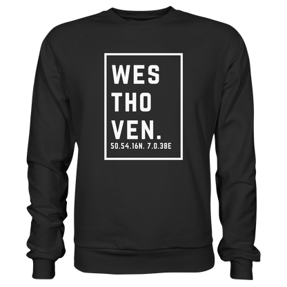 Westhoven Koordinaten (großer Druck auf der Brust) - Premium Sweatshirt
