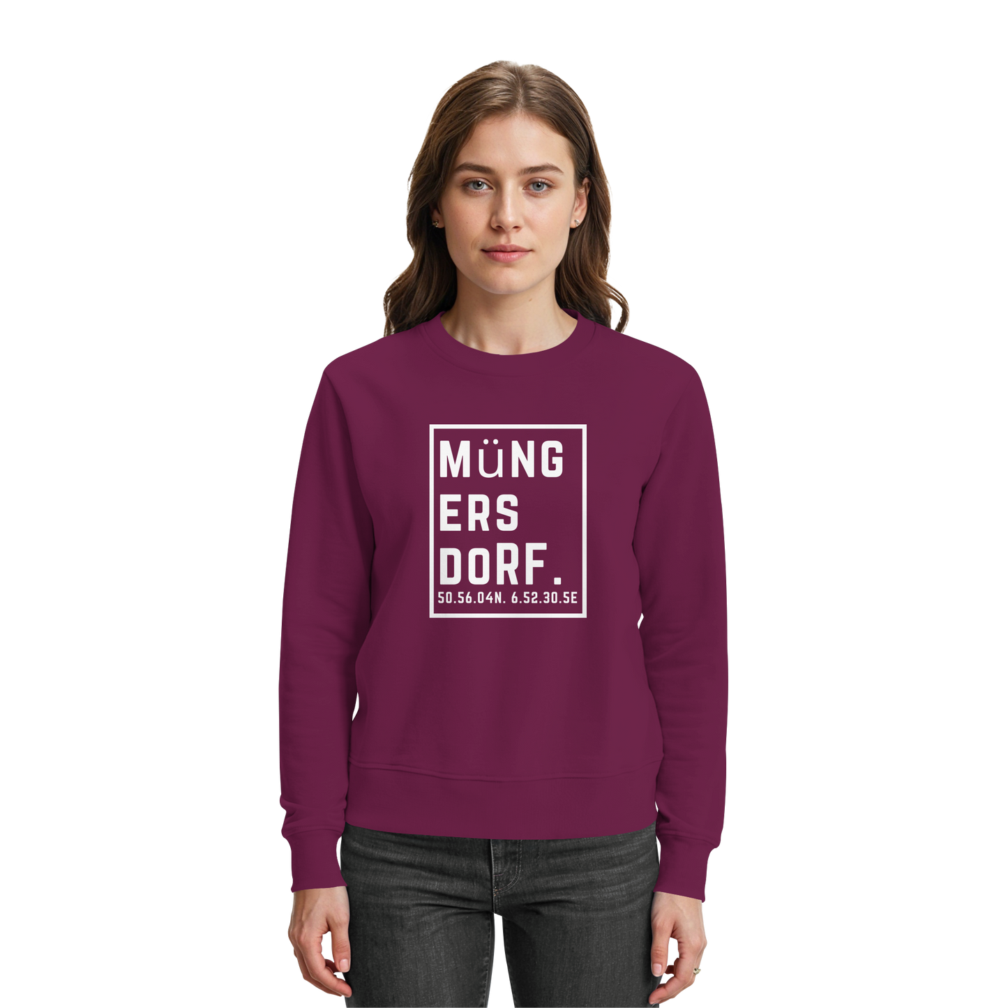 Müngersdorf Koordinaten (großer Druck auf der Brust) - Premium Sweatshirt