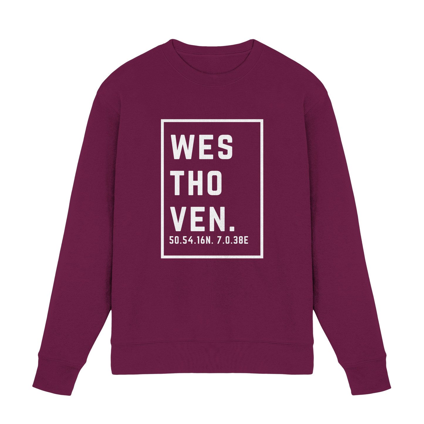 Westhoven Koordinaten (großer Druck auf der Brust) - Premium Sweatshirt
