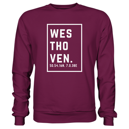 Westhoven Koordinaten (großer Druck auf der Brust) - Premium Sweatshirt