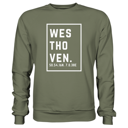 Westhoven Koordinaten (großer Druck auf der Brust) - Premium Sweatshirt