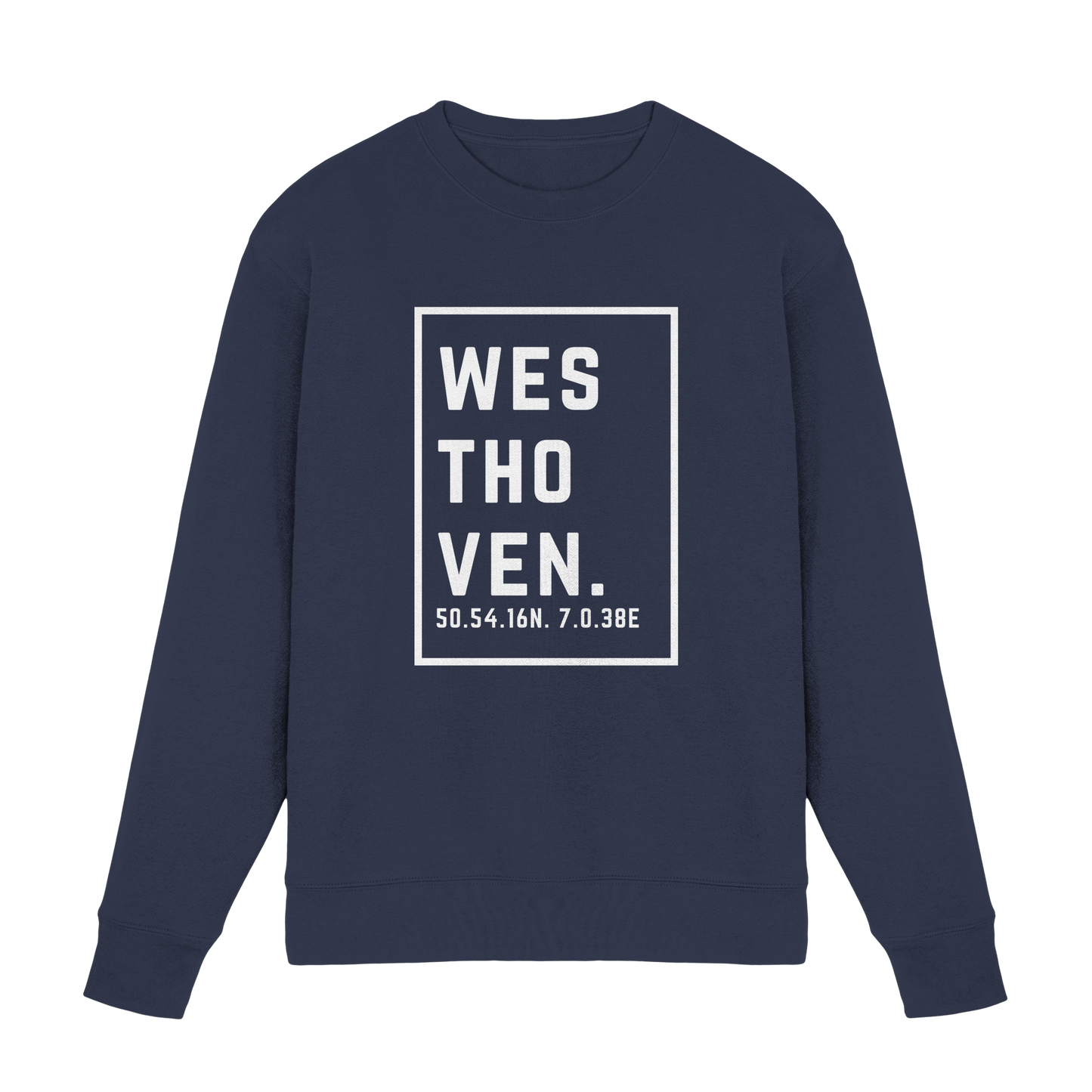 Westhoven Koordinaten (großer Druck auf der Brust) - Premium Sweatshirt