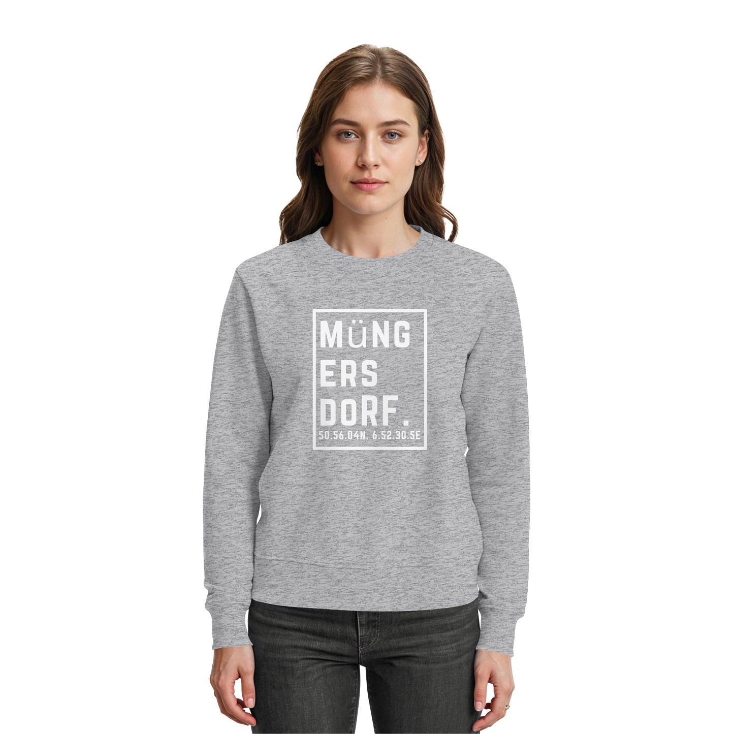 Müngersdorf Koordinaten (großer Druck auf der Brust) - Premium Sweatshirt