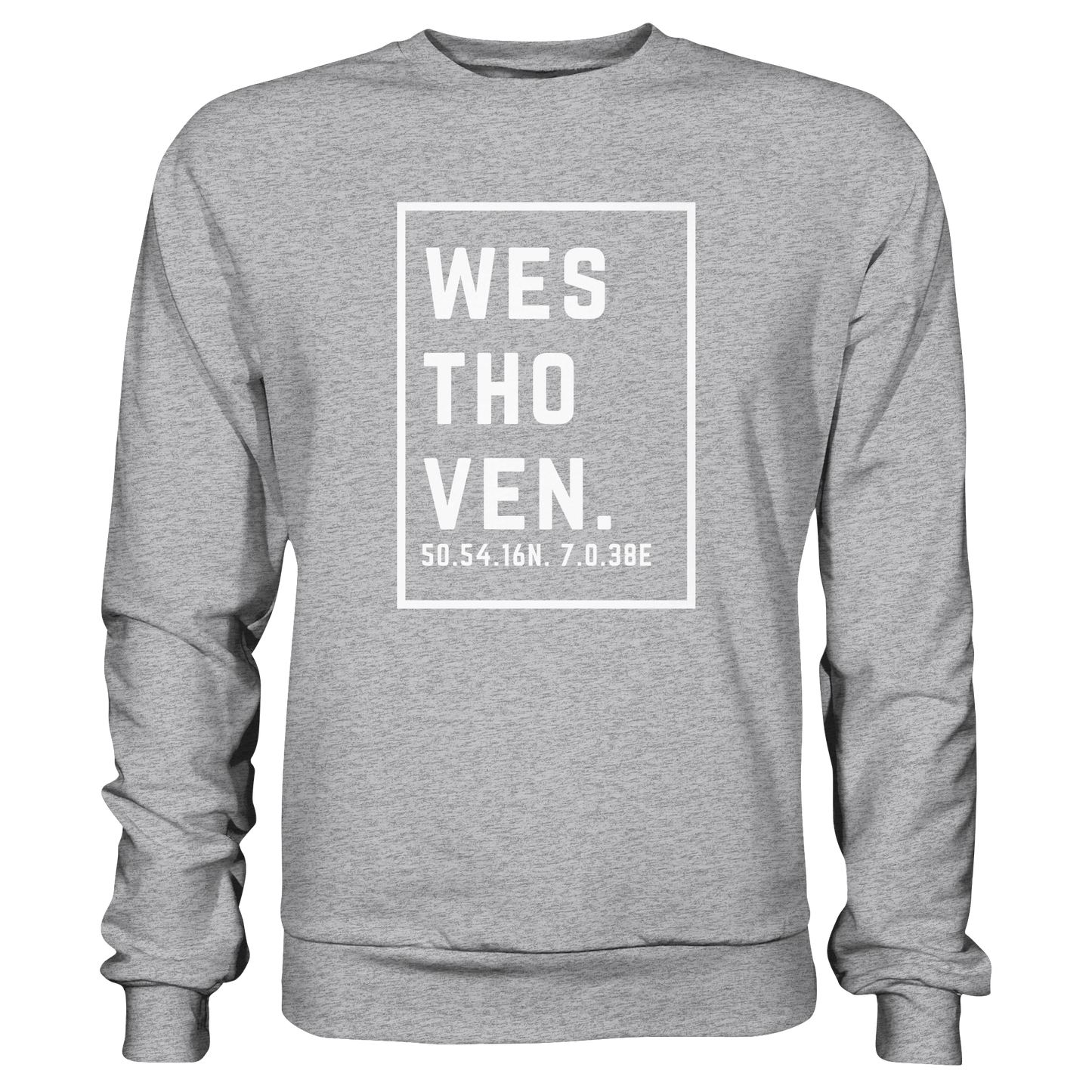 Westhoven Koordinaten (großer Druck auf der Brust) - Premium Sweatshirt
