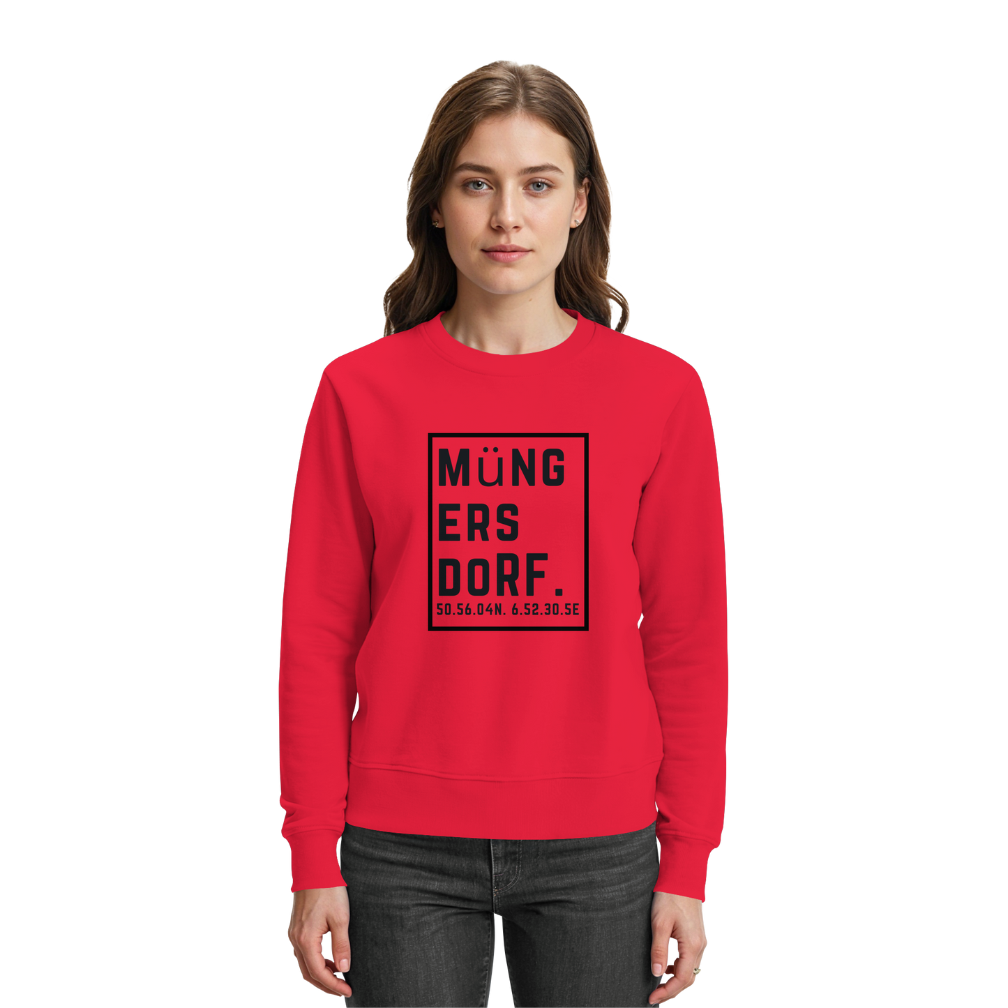 Müngersdorf Koordinaten (großer Druck auf der Brust) - Premium Sweatshirt