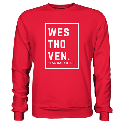 Westhoven Koordinaten (großer Druck auf der Brust) - Premium Sweatshirt