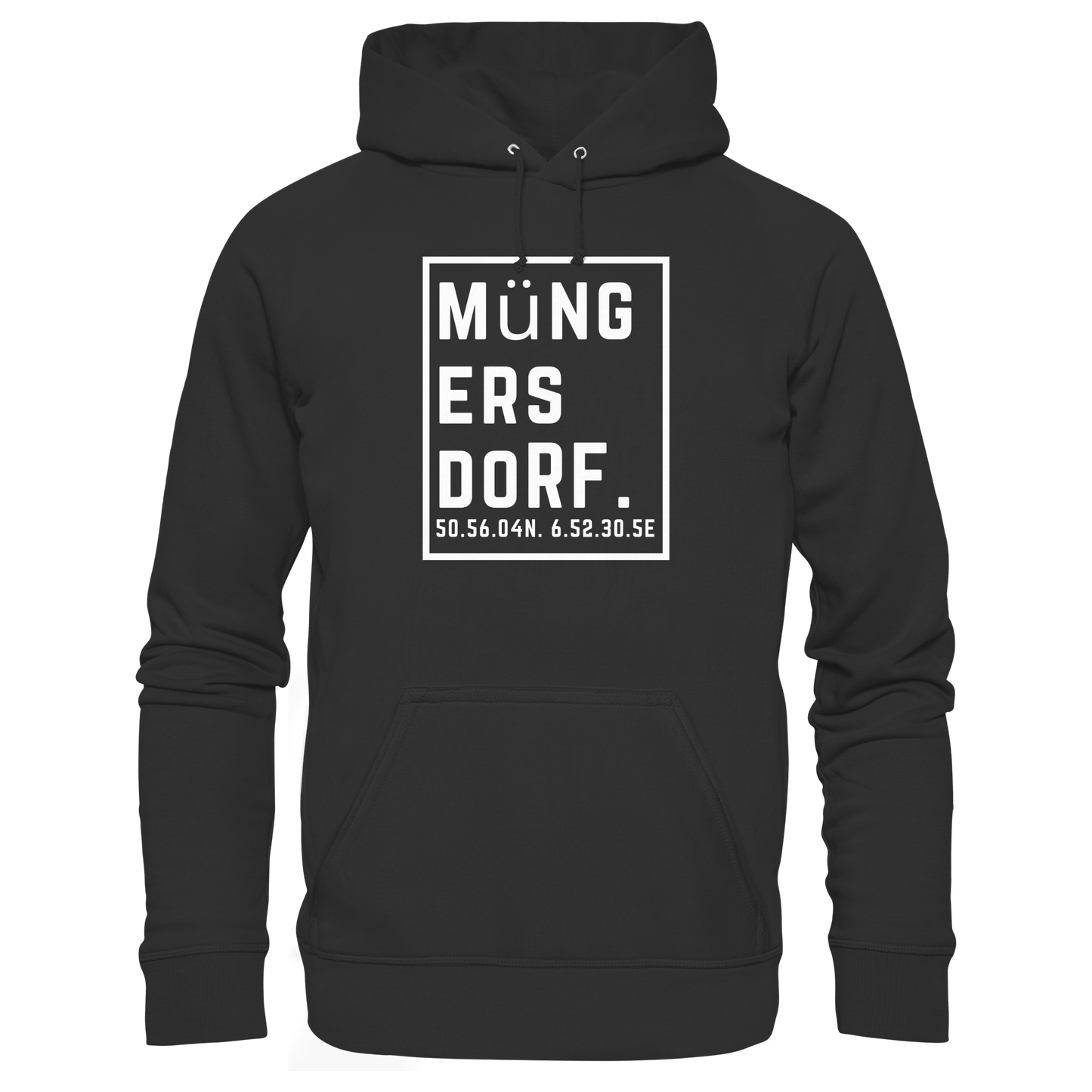 Müngersdorf Koordinaten (großer Druck auf der Brust) - Premium Unisex Hoodie
