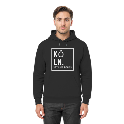 Köln Koordinaten (großer Druck auf der Brust) - Premium Unisex Hoodie