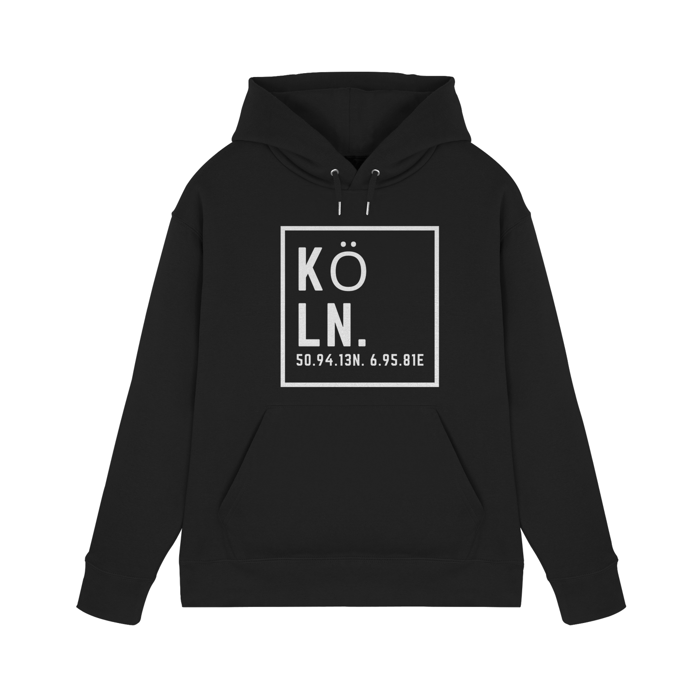 Köln Koordinaten (großer Druck auf der Brust) - Premium Unisex Hoodie