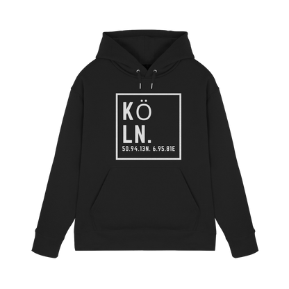 Köln Koordinaten (großer Druck auf der Brust) - Premium Unisex Hoodie