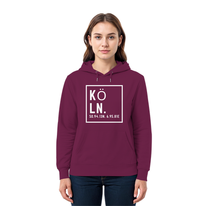 Köln Koordinaten (großer Druck auf der Brust) - Premium Unisex Hoodie