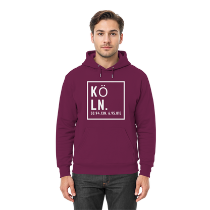 Köln Koordinaten (großer Druck auf der Brust) - Premium Unisex Hoodie