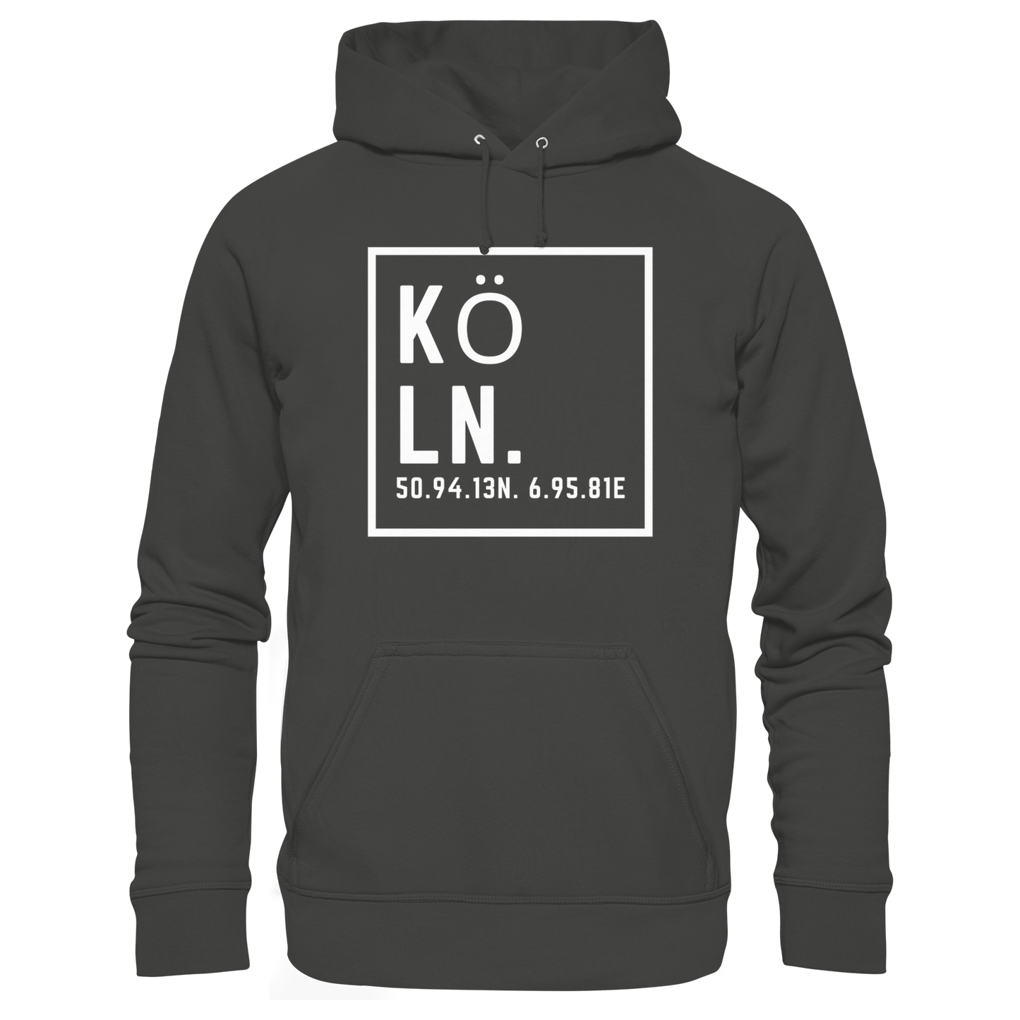 Köln Koordinaten (großer Druck auf der Brust) - Premium Unisex Hoodie