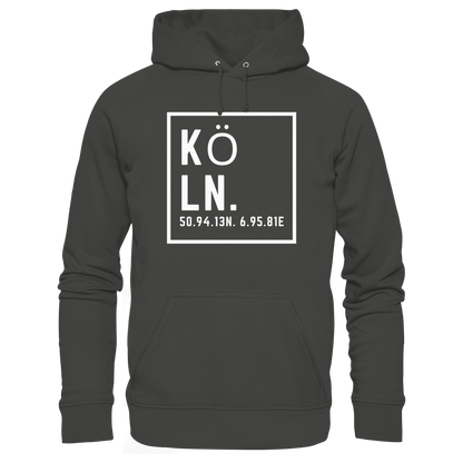 Köln Koordinaten (großer Druck auf der Brust) - Premium Unisex Hoodie