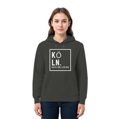 Köln Koordinaten (großer Druck auf der Brust) - Premium Unisex Hoodie