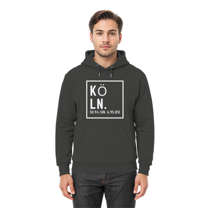 Köln Koordinaten (großer Druck auf der Brust) - Premium Unisex Hoodie