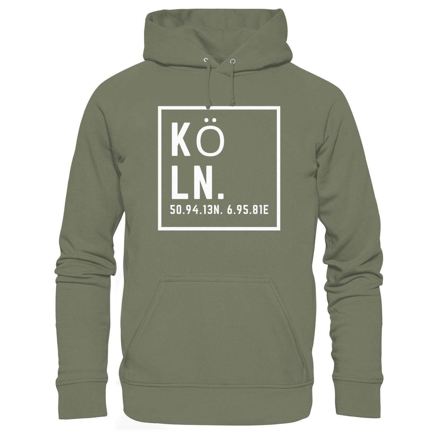 Köln Koordinaten (großer Druck auf der Brust) - Premium Unisex Hoodie